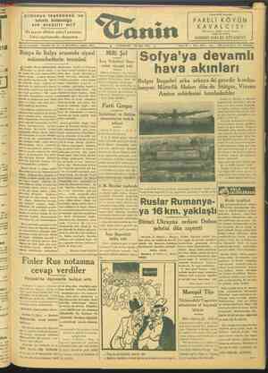 Tanin Gazetesi 18 Mart 1944 kapağı