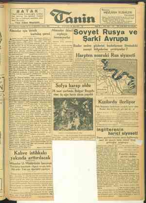 Tanin Gazetesi 19 Mart 1944 kapağı