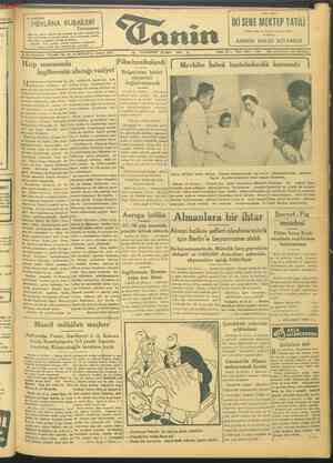 Tanin Gazetesi 20 Mart 1944 kapağı