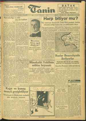 Tanin Gazetesi 21 Mart 1944 kapağı