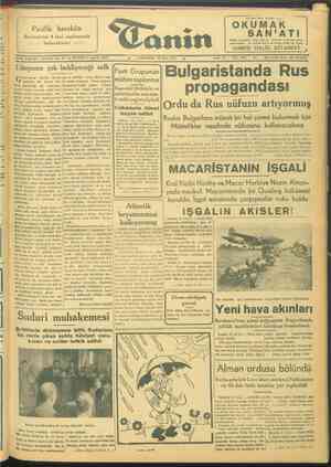 Tanin Gazetesi 22 Mart 1944 kapağı