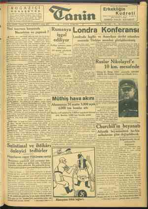 Tanin Gazetesi 24 Mart 1944 kapağı
