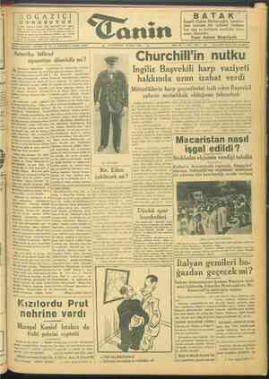 Tanin Gazetesi 27 Mart 1944 kapağı