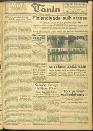 Tanin Gazetesi 30 Mart 1944 kapağı