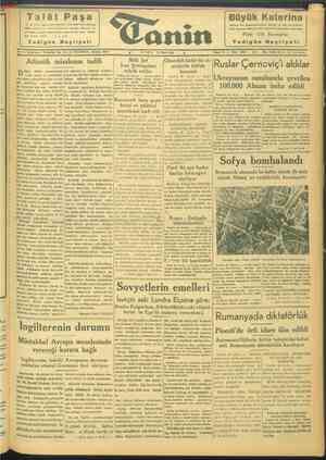 Tanin Gazetesi 31 Mart 1944 kapağı