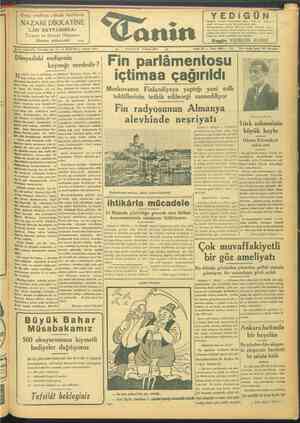 Tanin Gazetesi 2 Nisan 1944 kapağı