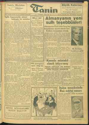 Tanin Gazetesi 8 Nisan 1944 kapağı