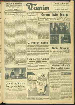 Tanin Gazetesi 12 Nisan 1944 kapağı