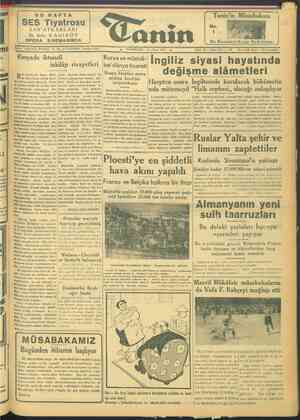Tanin Gazetesi 17 Nisan 1944 kapağı