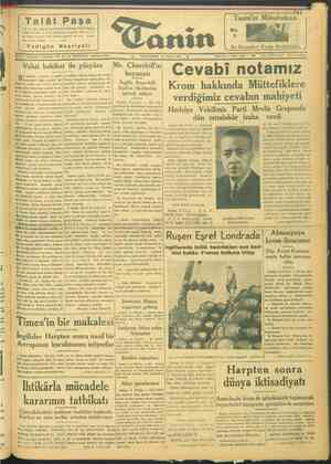 Tanin Gazetesi 19 Nisan 1944 kapağı