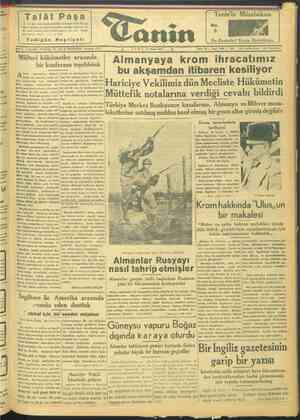 Tanin Gazetesi 21 Nisan 1944 kapağı