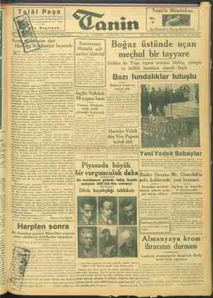 Tanin Gazetesi 22 Nisan 1944 kapağı