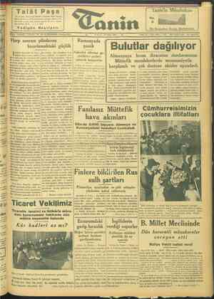Tanin Gazetesi 25 Nisan 1944 kapağı