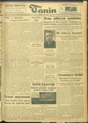 Tanin Gazetesi 27 Nisan 1944 kapağı