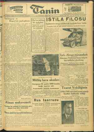 Tanin Gazetesi 29 Nisan 1944 kapağı