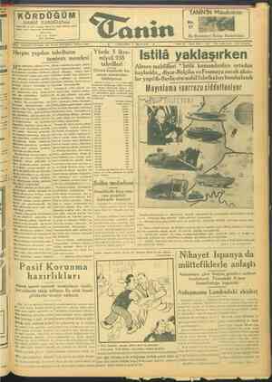 Tanin Gazetesi 3 Mayıs 1944 kapağı