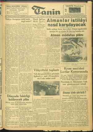 Tanin Gazetesi 5 Mayıs 1944 kapağı