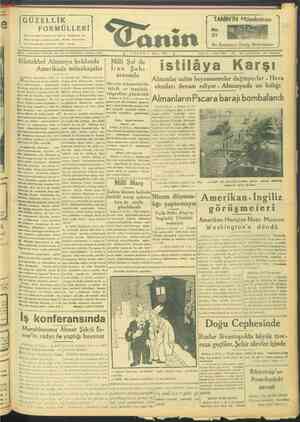 Tanin Gazetesi 7 Mayıs 1944 kapağı