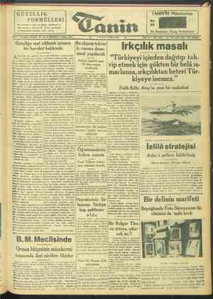 Tanin Gazetesi 9 Mayıs 1944 kapağı