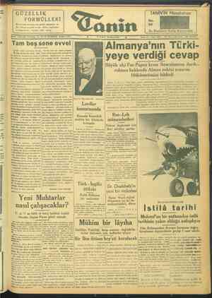 Tanin Gazetesi 12 Mayıs 1944 kapağı