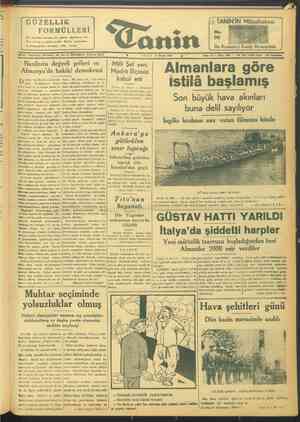 Tanin Gazetesi 16 Mayıs 1944 kapağı