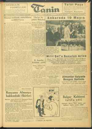 Tanin Gazetesi 21 Mayıs 1944 kapağı