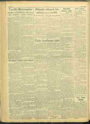  ii | SAYFA: 6 TANİN 13 ŞUBAT 1945 Amerikada Şehir Notları yükselen sesler Tarihi Mektuplar | Atinada nihayet bir anlaşmaya