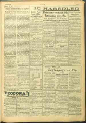  15 MAYIS 1945 ŞİMDİLİK: - Toprak devasızın başka bir cephesi yyl gazetesinde na u- ? z ge Zil Bank İzmir Fuarı samdan geçen