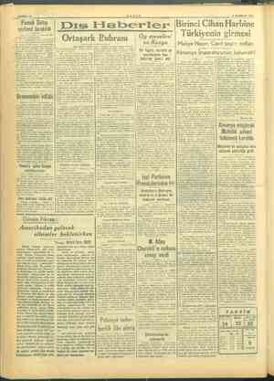    «  SAYFA:2 : TANİN 6 HAZİRAN 1945 Pamuk Satışı serbest bırakıldı Cihan Harbine Türkiyenin girmesi Maliye Nazırı Cavit beyin