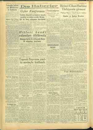    PO . SAYFA:2 2 TANİN LE e 18 HAZİRAN 1945 Dış Haberler Cihan Harbine Üçler Kon feransı Trieste anlaşması Türkiyenin Şe...