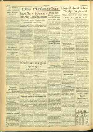    SAYFA :2 TANİN 22 HAZİRAN 1945 a | Dıs Haberler Birinci Cihan Harbine Fiatların arttırılması Fransa Huze y Türkiyenin...