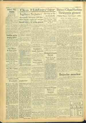    SAYFA:2 TANIN 4 TEMMUZ 1945 Cihan Harbine Türkiyenin girmesi Maliye Nazırı Cavit beyin notları Dıs (Haberier Ka'tınma vs