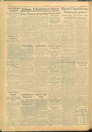    SAYFA:2 S, YANIN Ğ 14 TEMMUZ 1945 en Haberler Cihan Harbine ye Türkiyenin girmesi. Bakanlık Yunan ispanyada mühim nakiller