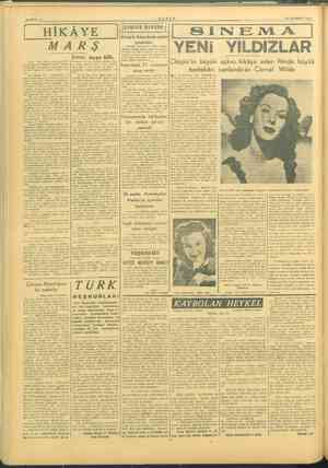  SAYFA: 4 — TANİN ”25 TEMMUZ 1945 | SİNEMA | YENi YILDIZLAR büyük askim MilsyE hikâye eden filmde büyük bestekârı canlandıran