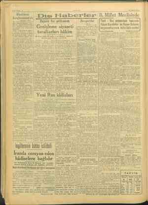    SAYFA: 2 TANİN 22 ARALIK 1945 Dıs Haberler |B. Millet “Meclisinde Buyünkü Rus politikasında Türk - Rus münasebatı hakkında