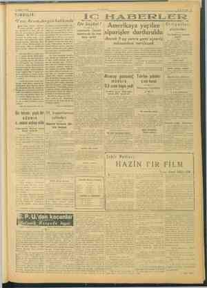       7 SUBAT 1946 ; ŞİMDİLİK: “Yeni Adam,dergisi hakkında Va le GERi digi a HE ni) girm zim memleket hesabına hin muvaffakıye
