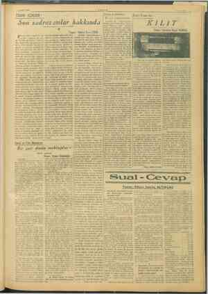    diğ 9 MART 1946 TARİH İÇİNDEN : Son sadrazamlar hakkında eyin Hilmi Pa iki ke- şayı nadâ, — kere re dah de Romada gördüğümü