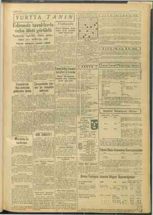    9 MART 1946. SAYFA:7 (YURTTA TANİA)| Edi :de tavuklarda veba âfeti görüldü Veteriner teşkilâtı, âfetin önlen- mesi için...