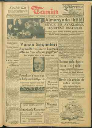 Tanin Gazetesi 31 Mart 1946 kapağı