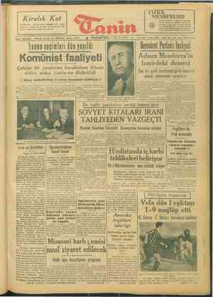 Tanin Gazetesi 1 Nisan 1946 kapağı