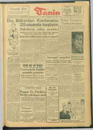 Tanin Gazetesi 14 Nisan 1946 kapağı