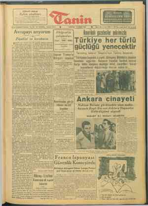Tanin Gazetesi April 18, 1946 kapağı