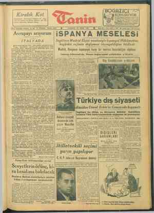 Tanin Gazetesi April 20, 1946 kapağı