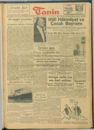 Tanin Gazetesi 23 Nisan 1946 kapağı