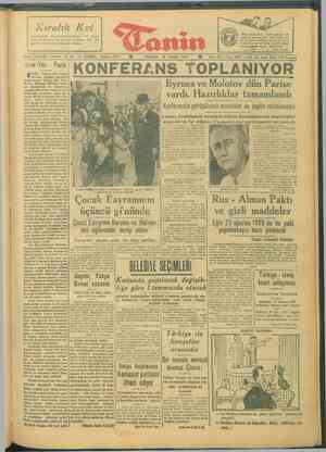 Tanin Gazetesi 25 Nisan 1946 kapağı