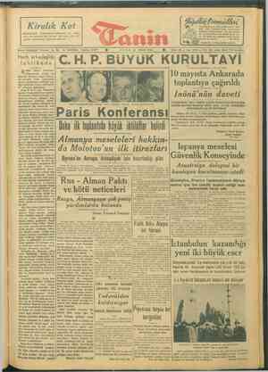 Tanin Gazetesi April 26, 1946 kapağı