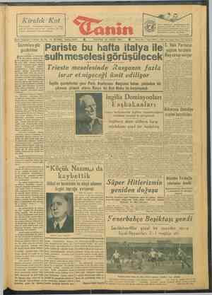 Tanin Gazetesi 29 Nisan 1946 kapağı