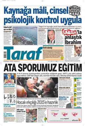 Taraf Gazetesi 12 Mart 2012 kapağı