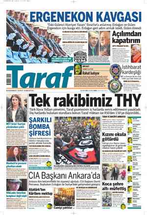 Taraf Gazetesi 14 Mart 2012 kapağı