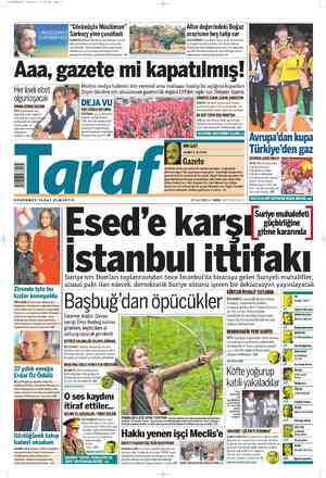 Taraf Gazetesi 27 Mart 2012 kapağı